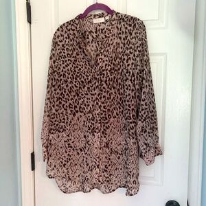 Belle by Kim Gravel tunic. Animal print and floral. Size L. Perfect condition